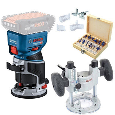 Bosch GKF 18v Brushless Cordless Palm Router Trimmer Plunge Base BAP ...