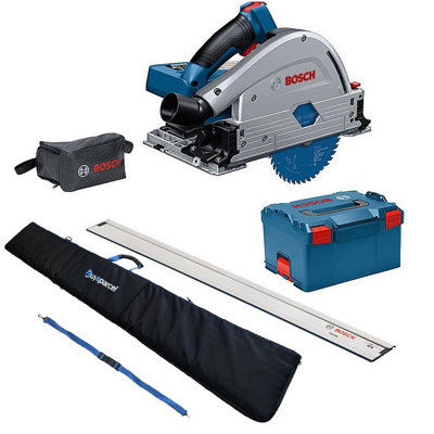 Bosch GKT18VGC 18v BITURBO Brushless Plunge Saw 140mm + LBOXX + Guide