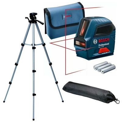 Bosch GLL210 GLL 2-10 Self-Levelling Cross Line Laser Level + Carry Bag + Tripod