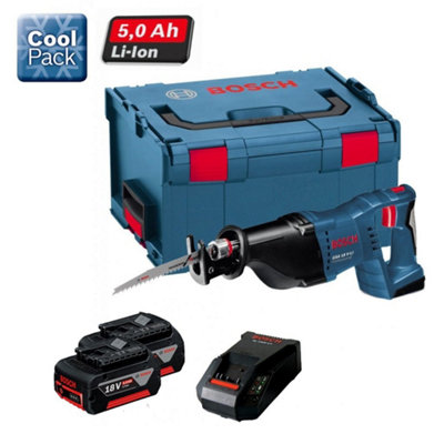 Bosch GSA 18V-LI 18v Cordless Reciprocating Saw 2x 5.0ah Battery Charger + LBOXX