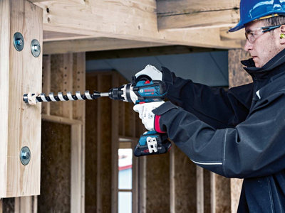 Bosch GSB 18V-110 C 18v Brushless Combi Drill Robust Series + 2x 4.0Ah Batteries