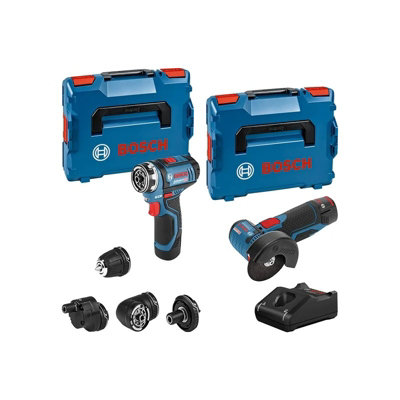 Bosch GSR 12V 15FC 12v Flexiclick Drill Driver 4 Chucks GWS 12V 76