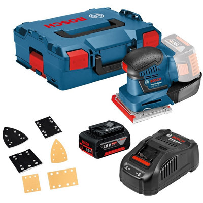 Bosch GSS18V-10 18v Li-ion Multi Base Orbital Detail Sander +3 Plates 1 X 5ah