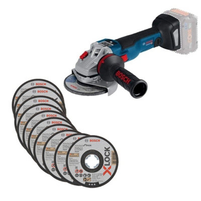 Bosch GWS V-10 115mm Brushless Cordless 18v Angle Grinder + X10 Cutting Discs