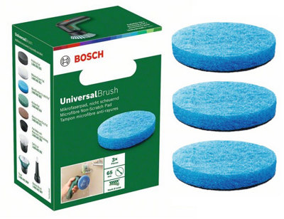 BOSCH Microfibre Non-Scratch Pad (3/Pack) (To Fit: Bosch UniversalBrush Cordless Cleaning Brush)