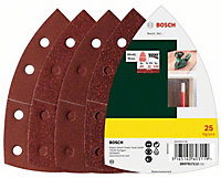 BOSCH Mixed Grit Delta Sanding Sheets (25/Pack) (For: Bosch PSM 80A, PSM 100A, PSM 200 AES, PSM 8100A & EasySander 12 Sanders)