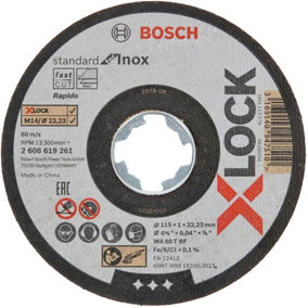 Bosch PRO 115mm 1mm X-LOCK Thin Slit Cutting Discs Blades Inox 4.5" 2608619261
