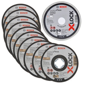 Bosch PRO 115mm x 1mm x 22.23mm X-LOCK Inox Metal Cutting Discs 10PK 2608619266