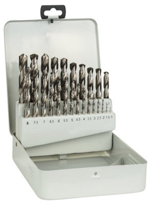 Bosch Professional 25-Piece Metal Drill Bit Set HSS-G, DIN 338, 1-13mm, 135A in Metal Cassette