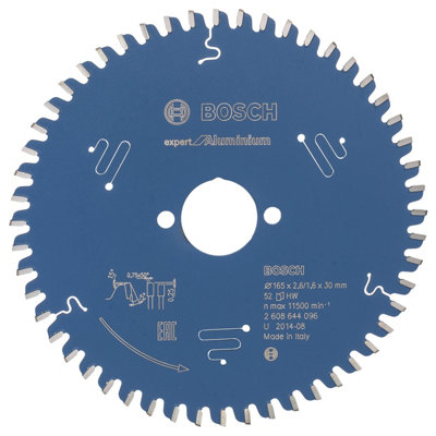 Bosch Professional Circular Saw Blade Expert for Aluminium - 165 x 30 x 2.6 mm, 52 Teeth