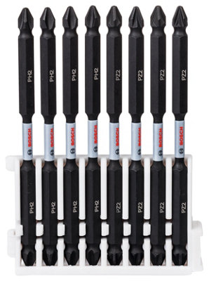Bosch Professional Double Ended Bit Pack - 110mm, 4x PH2, 4x PZ2 - Pick & Clic Impact