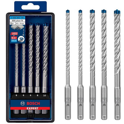 Bosch Professional EXPERT 7X SDS Plus 5 Piece Drill Bit Set Blue Tip Tough Box