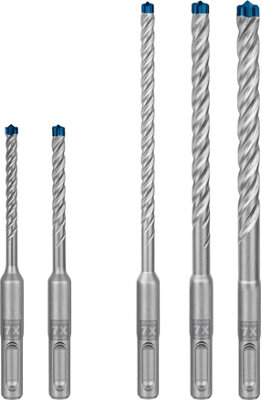 Bosch Professional Expert SDS Plus-7X Hammer Drill Bit Set - 5/6/6/8/10 mm (5-Piece)