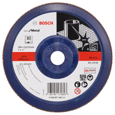 Bosch Professional Flap Disc X571 - Best for Metal (D 180mm, G 80