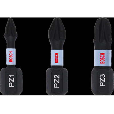 Bosch Professional Impact Control Set - PZ1/2/3, 25mm, 3 Pieces