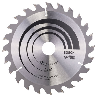 Bosch Professional Optiline Wood Circular Saw Blade - 210mm x 30mm x 2.8mm, 24 Teeth