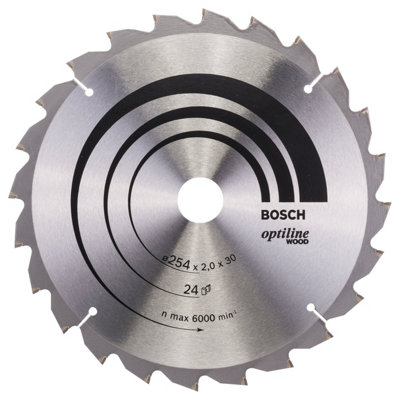 Bosch Professional Optiline Wood Circular Saw Blade - 254mm x 30mm x 2.0mm, 24 Teeth