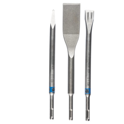 Bosch Professional SDS-Plus Hammer Drill Bit Chisel Set - 3 Pieces (Pointed, Flat, and Tile)