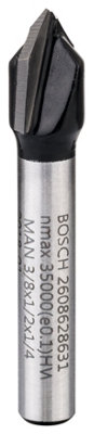 Bosch Professional V-Groove Bit - 1/4" Shank, 90A, L9.5mm, D9.5mm