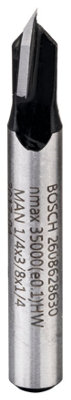 Bosch Professional V-Groove Bit - 90A, 1/4" Shank, L9.5mm, D6.3mm