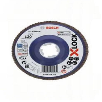 Disco Lamellare Bosch Professional X571 Per Metallo - Grana K120, &Oslash;125mm, X-Lock - Per Acciaio Inox E Lamiere
