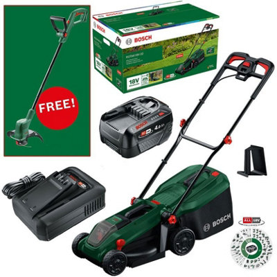Bosch Rotak 18V-32 Cordless Lawnmower Lawn Mower 32cm 1 x 4.0Ah Battery ...