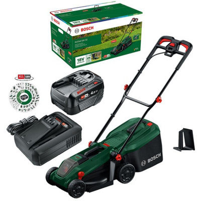 Bosch Rotak 18V-32 Cordless Lawnmower Lawn Mower 32cm 1 x 4.0Ah Battery ...