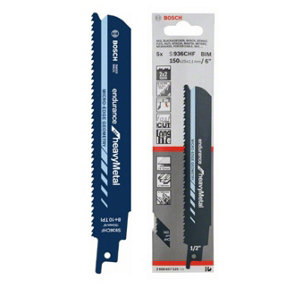 BOSCH S936CHF Endurance For Heavy Metal Reciprocating Saw Blades (5/Pack) (For: Bosch Reciprocating Saws)