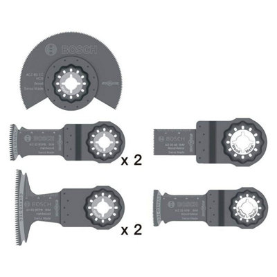 Bosch Starlock 7 Piece Multi Tool Blade Set Wood Curved Tec Blades ...