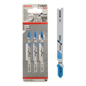 BOSCH T118AF Flexible for Metal Jigsaw Blades (3/Pack) (To Fit: Bosch PST, GST, EasySaw & UniversalSaw Jigsaw Models)
