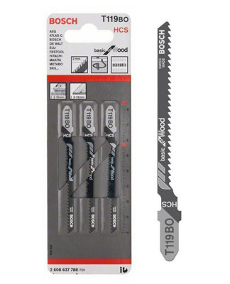 BOSCH T119BO Basic for Wood Jigsaw Blades (3/Pack) (To Fit Bosch PST