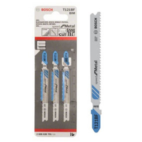 BOSCH T121BF Speed for Metal Jigsaw Blades (3/Pack) (To Fit: Bosch PST, GST, EasySaw & UniversalSaw Jigsaw Models)