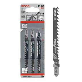 BOSCH T144D Speed for Wood Jigsaw Blades (3/Pack) (To Fit: Bosch PST, GST, EasySaw & UniversalSaw Jigsaw Models)