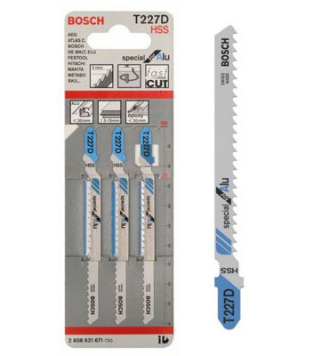 BOSCH T227D Special for Alu Jigsaw Blades (3/Pack) (To Fit: Bosch PST, GST, EasySaw & UniversalSaw Jigsaw Models)