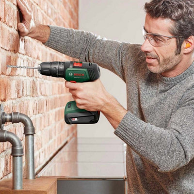 Bosch Universal Drill 18v Lion Cordless Combi Hammer Drill POWER4ALL Green Bare - Bosch Power for All