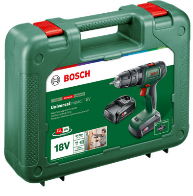 Bosch UniversalImpact 18v Cordless Combi Hammer Drill Power4ALL - 2 x 1.5ah - Bosch Power for All