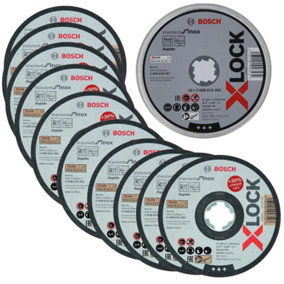 Bosch X-LOCK 10 Piece Standard for Inox Disc 125 x 22.23mm Straight Cutting +Tin