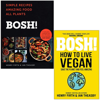 BOSH: SIMPLE RECIPES, BOSH: HOW TO LIVE VEGAN BY HENRY FIRTH 2 BOOKS ...