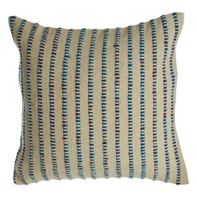 Bosie Indigo Blue Woven Stripe Cushion