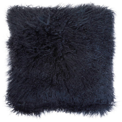 Bosie Luxury Black Soft Fur Square Cushion