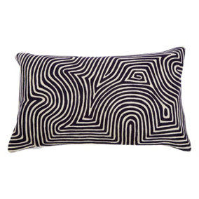 Bosie Ozella Black And White Rectangular Cushion