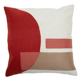 Bosie Ozella Red And White Tonal Cushion