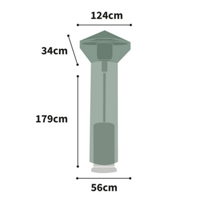 Bosmere Protector 5000 Round Heater Cover L 179cm W 56cm 100% Waterproof, UV Protected, Heavy Duty 600D 5 Year Guarantee