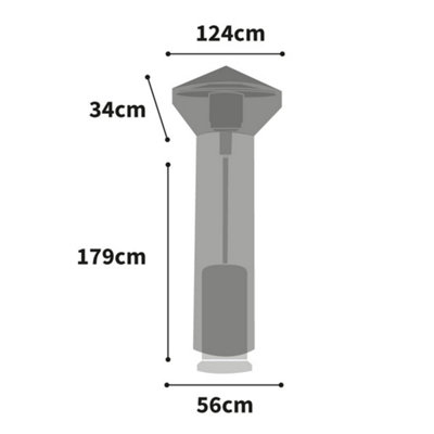 Bosmere Protector 5000 RoundHeater Cover H 179cm W 124cm  100% Waterproof, UV Protected, Heavy Duty 600D  5 Year Guarantee