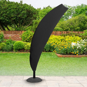 Bosmere Protector 6000 Cantilever Parasol Garden Umbrella Cover Black Waterproof UV Protected 6 Year Guarantee L 236 cm W 68 cm