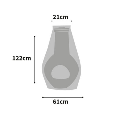 Bosmere Protector 6000 Large Chimenea Cover Grey 100% Waterproof UV Protected Outdoor Protection 6 Year Guarantee D 61 cm H 122 cm