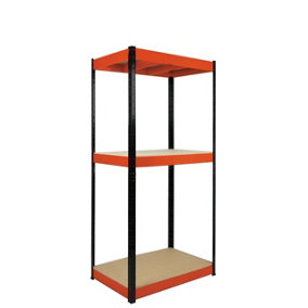 Boss Shelf Kit 3 Wood shelves Red/Black (H)180x(W)90x(D)60cm
