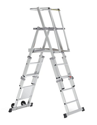 BoSS TeleguardPLUS Telescopic Platform Ladder 5 Rung