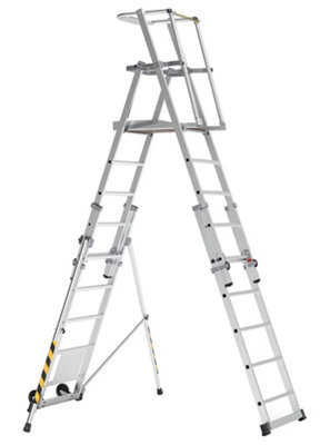 BoSS TeleguardPLUS Telescopic Platform Ladder 9 Rung