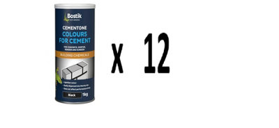 Bostik Cementone Colours For Cement Black 1KG Pack of 12